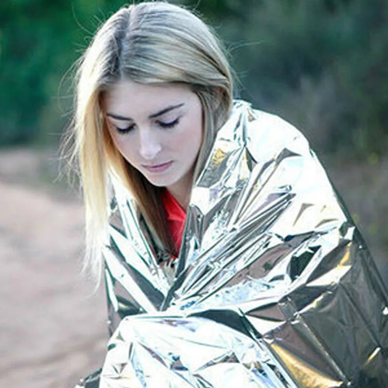 Emergency thermal blanket outdoor waterproof survival blanket aluminum foil hot space emergency rescue curtain military blanket
