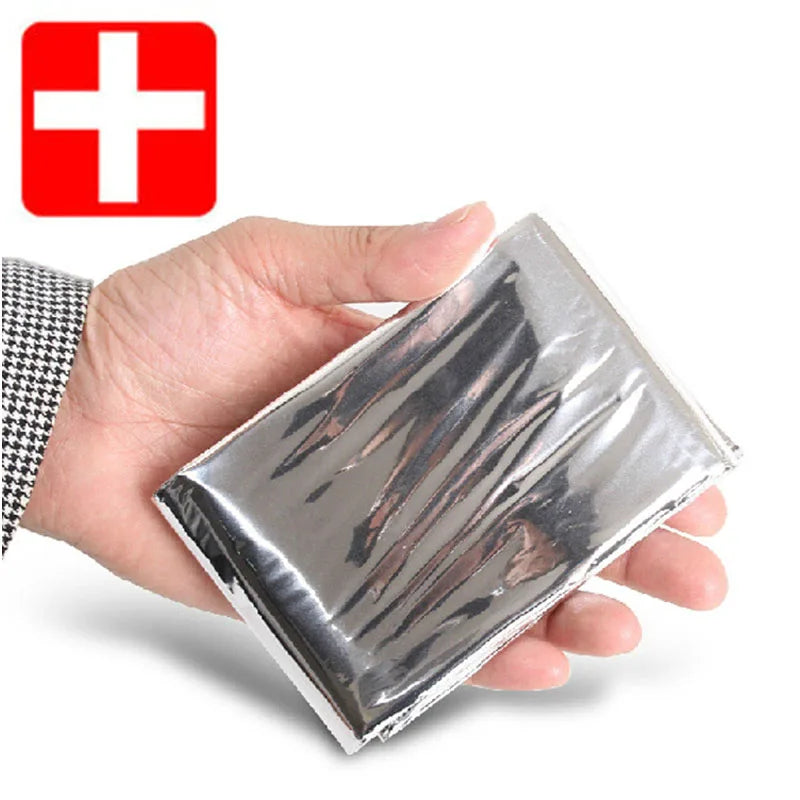 Emergency thermal blanket outdoor waterproof survival blanket aluminum foil hot space emergency rescue curtain military blanket