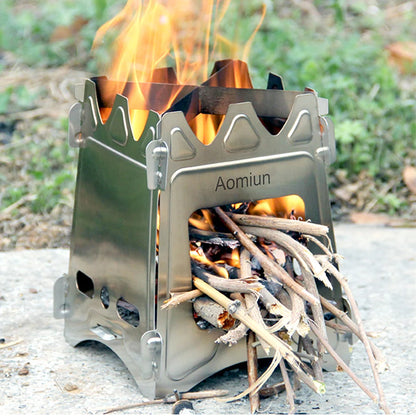 Camping Stove Compact Folding Wood Stove Tourist Burner for Outdoor Camping Cooking Picnic Survival Barbecue Equipment