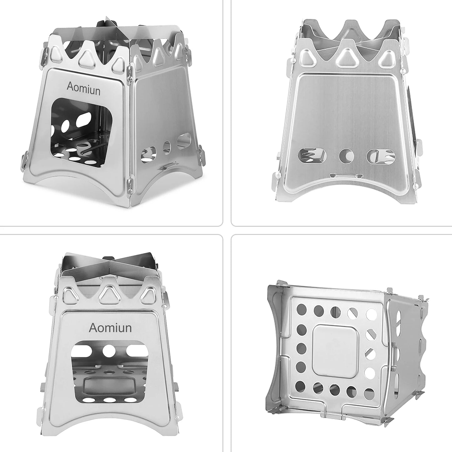 Camping Stove Compact Folding Wood Stove Tourist Burner for Outdoor Camping Cooking Picnic Survival Barbecue Equipment